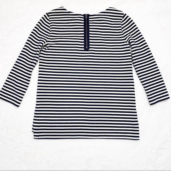 MADEWELL Gallerist Ponte Navy & Ivory Stripe Top - Picture 4 of 10